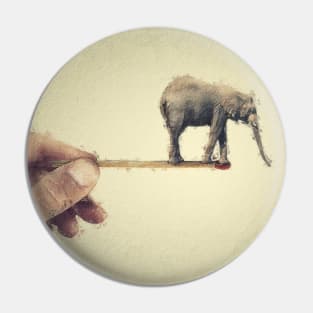 Elephant on a stick Pin