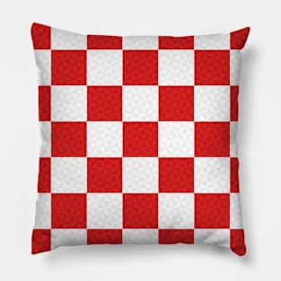 Red and white checkerboard of Croatia Pillow