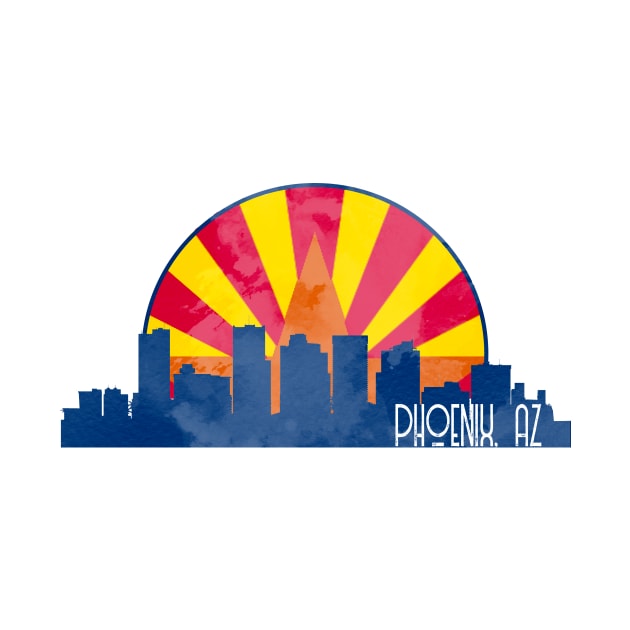 Phoenix Skyline Arizona Flag Design by zsonn