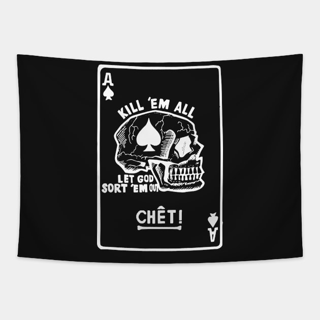 Vietnam War Death Card Ace Spades Kill Em All Tapestry by The Dirty Gringo