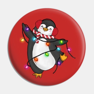 Cute Dancing Penguin Christmas Lights Xmas Pin