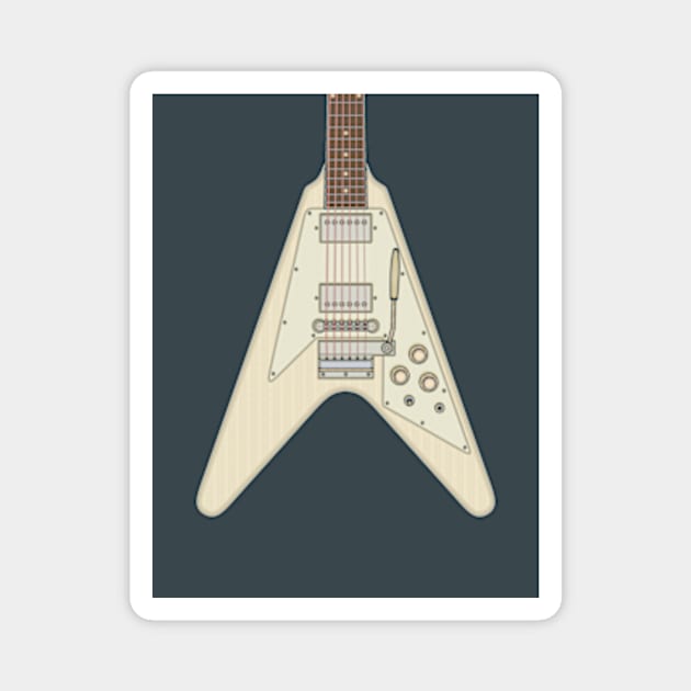 White V Guitar Magnet by milhad