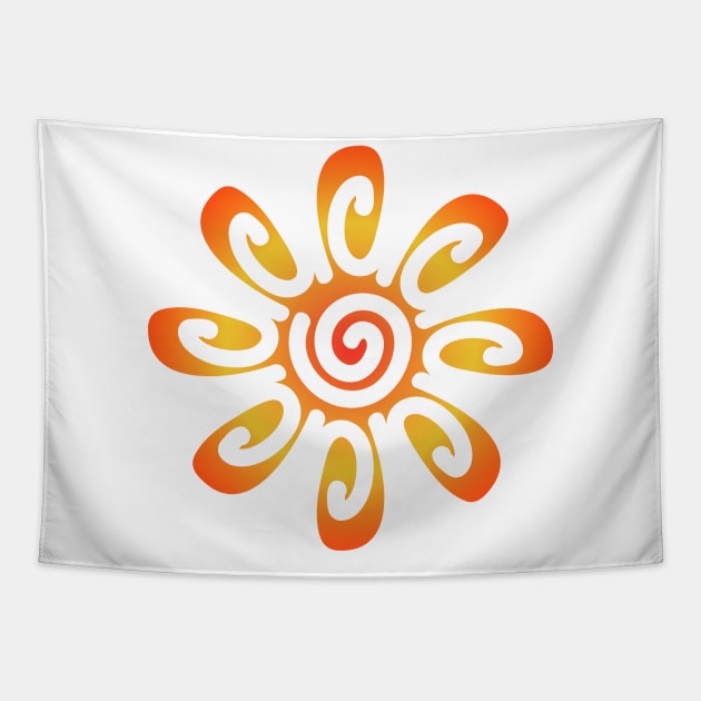 Abstract Sun flower Tapestry by chuseco3