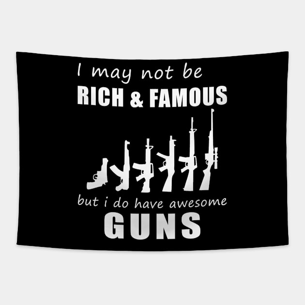 Gun Enthusiast's Humorous Delight T-Shirt Tapestry by MKGift