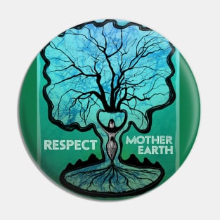 Respect Mother Earth Tree of Life Batik style Pin