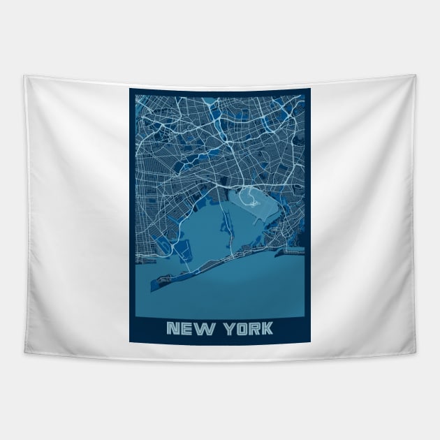 New York - United States Peace City Map Tapestry by tienstencil