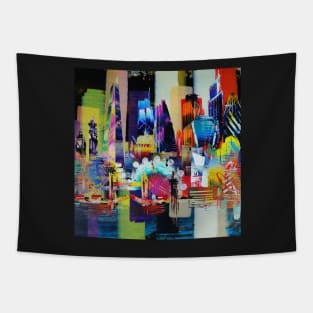 City of London Skyline abstract painting 949 Tapestry