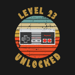 Level 23 Unlocked 23rd Birthday Gift For Men Women T-Shirt