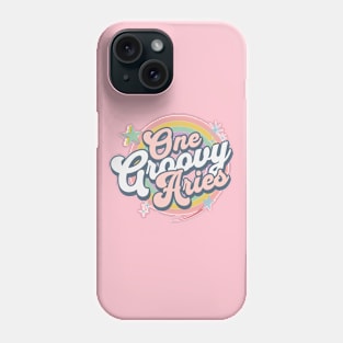 One Groovy Aries Cute Retro Design in Pastel Colors Phone Case