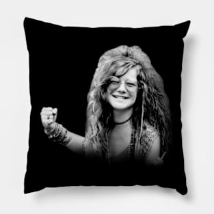 Vintage Vibes Janis Iconic Tees for Retro Music Fans Pillow