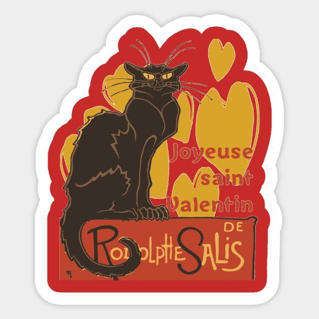 Joyeuse Saint Valentin Le Chat Noir Parody St Valentines Day Sticker Teepublic