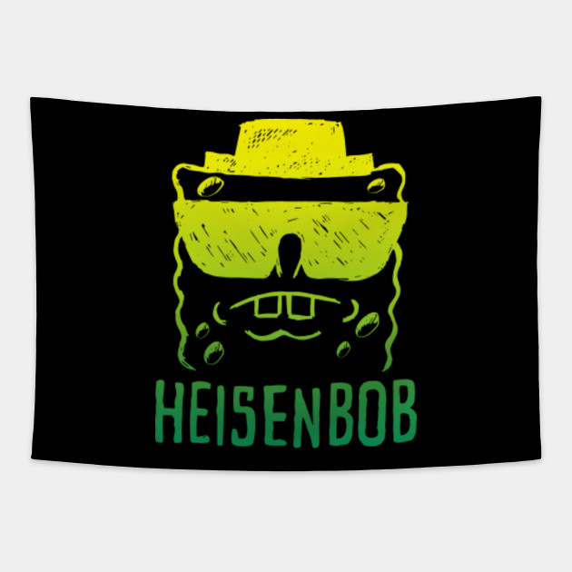Spongebob Squarepants Parody Breaking Bad Heisenberg Face Spongebob Meme Tapestry Teepublic
