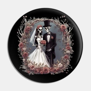 Skeleton Bride and Groom Pin