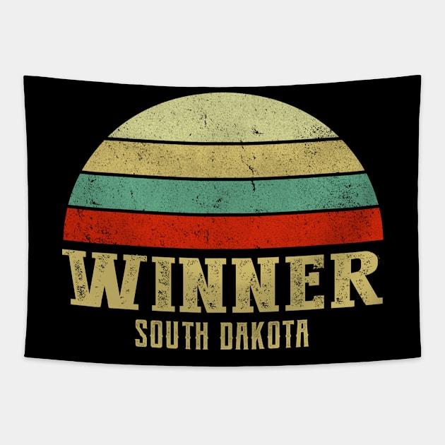 WINNER SOUTH DAKOTA Vintage Retro Sunset Tapestry by LIPTIN