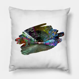 Graffiti Tunnel Black Splash Art Print 1 Pillow