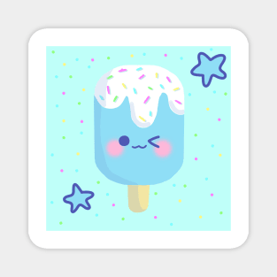 Kawaii Blue Ice Pop Magnet