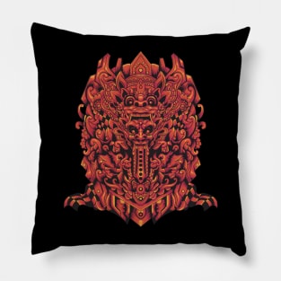 Barong Rangda The Culture red color Pillow