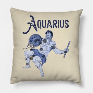 Aquarius ))(( Astrological Sign Zodiac Constellation Design Pillow