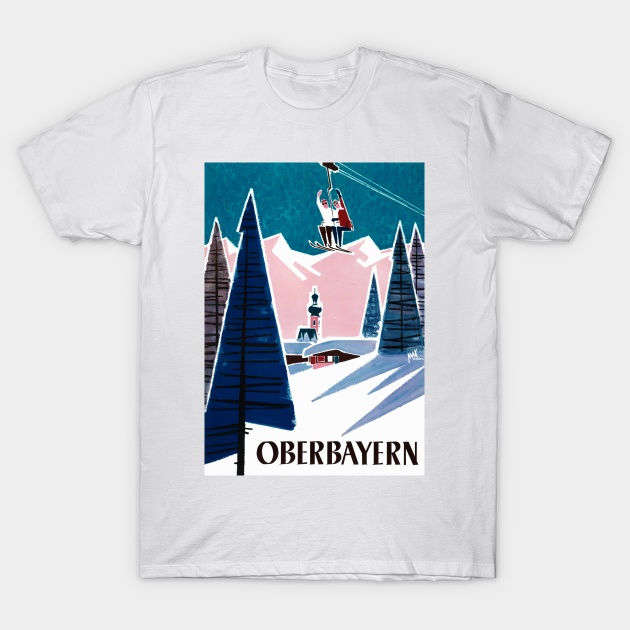 Vintage Travel Poster Germany Oberbayern - Oberbayern - T-Shirt