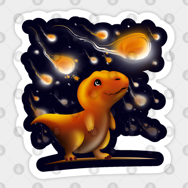 Meteor shower - Dinosaurs - Sticker | TeePublic Meteor shower - Dinosaurs - Sticker | TeePublic