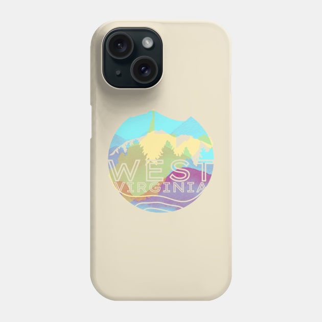 West Virginia 304 Pastel Mountains Phone Case by Instereo Creative