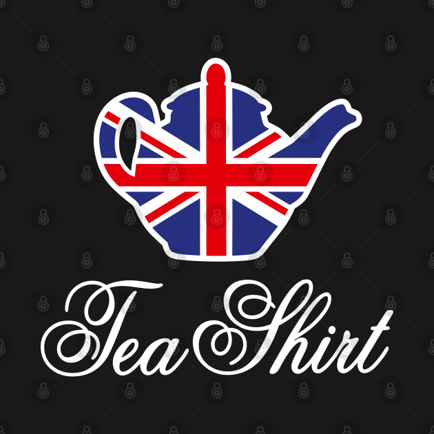 Tea Shirt British teapot Union Jack UK tea pun by LaundryFactory