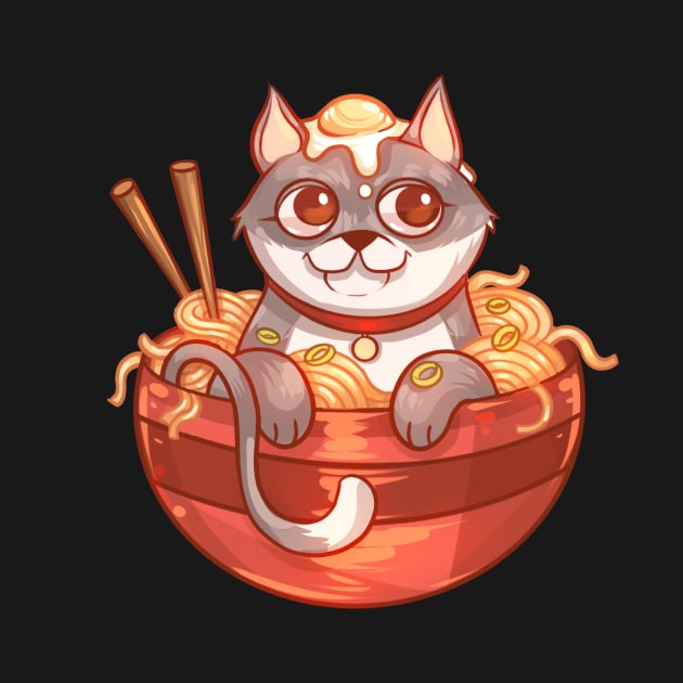 Ramen Noodle Tabby Cat by Claire Lin