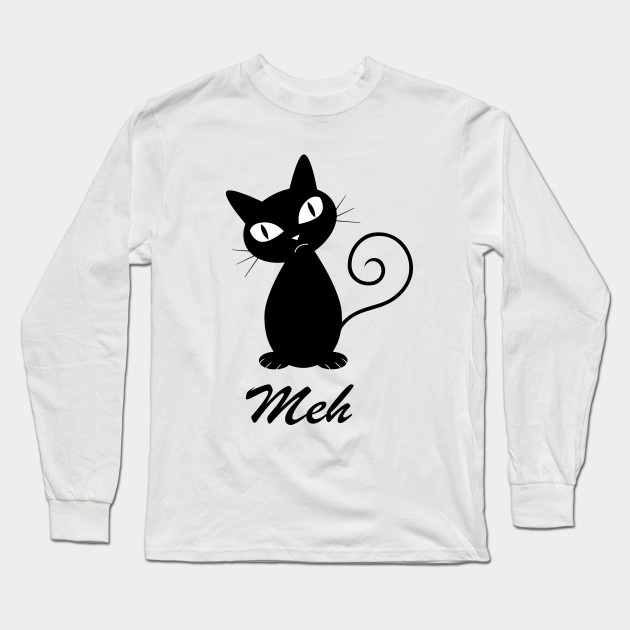 Funny Meh Black Cat Halloween Gift For Cat Lovers Halloween