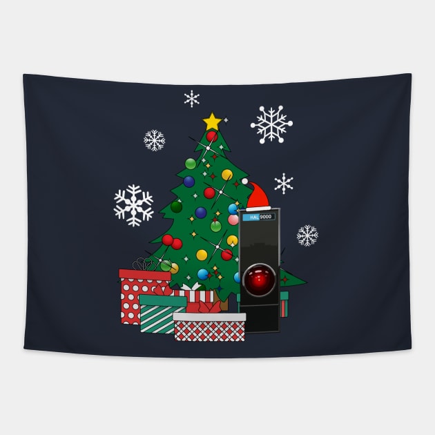 HAL 9000 Around The Christmas Tree 2001 A Space Odyssey Tapestry by Nova5