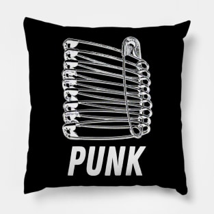 Punk #3 - Safety Pin Typography Design Pillow