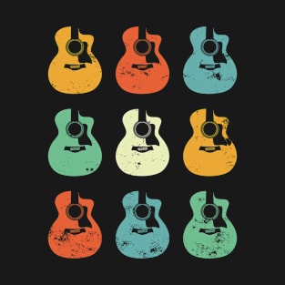 Acoustic Guitar Bodies Retro Theme T-Shirt