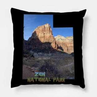 Utah State Outline - Zion National Park Pillow