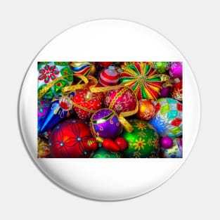 Wonderful Bright Christmas Ornaments Still Life Pin