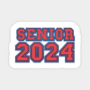 Retro Red tipography Senior 2024 Sport Old Graduation Magnet