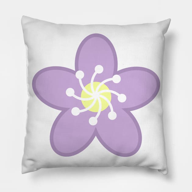 Purple Flower Blossom - White Pillow by Kelly Gigi