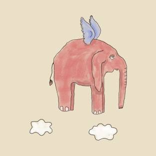 "pink elephant tired of flying" T-Shirt