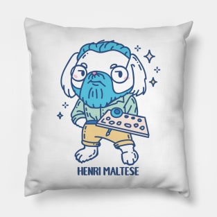 Henri Maltese Funny Artist Animal pun Pillow