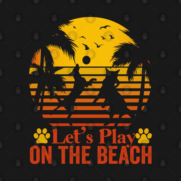 Vintage Let's Play On The Beach Dog Lover by luxembourgertreatable