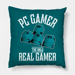 Funny Video Games WASD PC Gamer The Only Real Gamer Joke Pillow