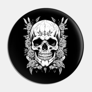 Skulls and roses Pin