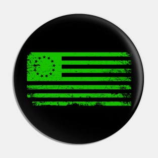 Green USA 1776 Flag Pin