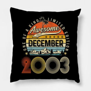 Awesome Since December 2003 Vintage 20th Birthday Pillow