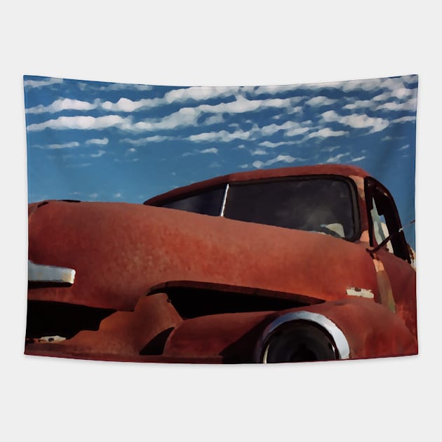 Abandoned 1950s Chevy Truck, Texas, 1991, Image 1 Tapestry by Wondergarbs