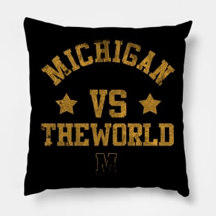 Michigan vs The World Funny Saying Football Pillow