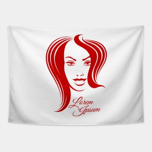 Beautiful Woman Face Emblem Tapestry