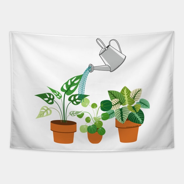 I Wet My Plants - Gardening Tapestry by Designoholic