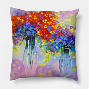 Music of multi-colored flowers Pillow