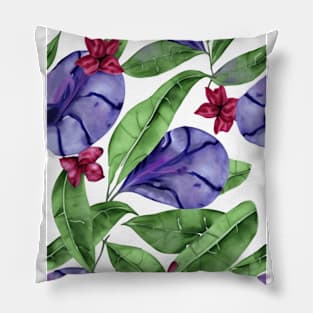 Large Leafy Tropical Plant Pattern Pillow