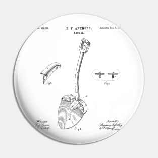 Original Shovel 1885 Patent Vintage Retro Graphic Tee Pin