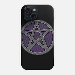 Purple And Grey Stone Effect Pentagram Phone Case